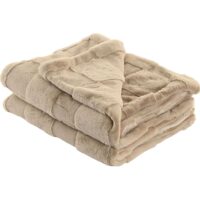 Plaid doux polaire beige 130x170cm--Beige-Wadiga