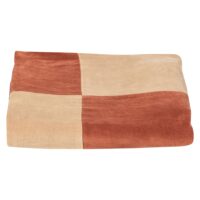 Plaid en coton rouille-Coton-Beige-WOOOD