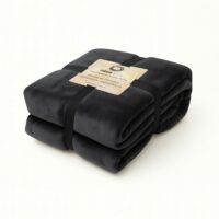 Plaid en sherpa flanelle 480 gsm  150x200 gris anthracite--Gris-Deco Arts