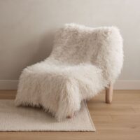 Plaid fausse fourrure à poil long polyester naturel 130x170 cm--Beige-Home Maison