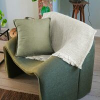 Plaid lin/coton avec franges ecru 130x170cm-Lin-Beige-Blanc Cerise