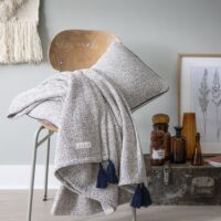 Plaid uni en  gris--Gris-Essix