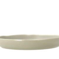 Plat de service en grès beige doux 28cm--Beige-Villa Collection