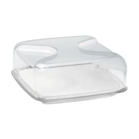 Plateau à fromage carré avec plaque porcelaine et cloche-Porcelaine-Transparent-Guzzini