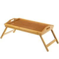 Plateau de lit pliable en bois 50x30cm-Bois-Beige-Unimasa