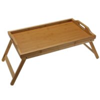 Plateau de lit pliable en bois 50x30x22cm-Bois-Beige-Versa Home