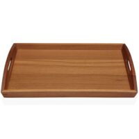Plateau de service en bois d'acacia 42x29x5cm-Bois-Marron-Wadiga