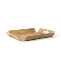Plateau de service en bois taille m-Bois-Marron-Bredemeijer