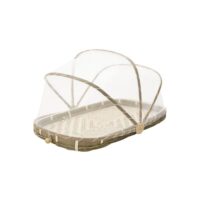 Plateau en bambou avec cloche en filet synthétique longueur 45cm--Multicolore-Aubry Gaspard