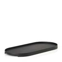 Plateau ovale en métal noir 35x16cm-Métal-Noir-Zone Denmark