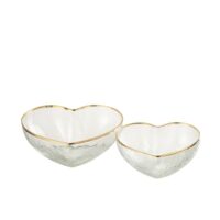 Plateaux apéro en verre or/transparent 12x12x5 cm-Verre-Transparent-J-line