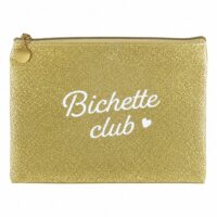 Pochette pailletée bichette club 24 × 17 cm--Doré-STC