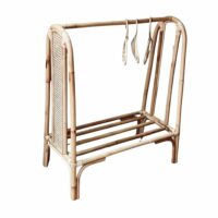 Portant à vêtements enfant en rotin--Beige-Terracotta