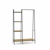 Portant à vêtements industriel finition chêne 160x101x36-Chêne-Marron-Hispanohogar