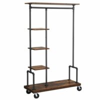 Portant à vêtements mobile métal marron 103.5 x 40 x 174.5 cm-Métal-Marron-Helloshop26