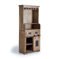 Porte-bouteilles en bois de manguier et metal-Bois de Manguier-Marron-GINER Y COLOMER