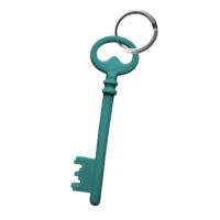 Porte clefs en acier bleu turquoise--Bleu-Fenel & Arno