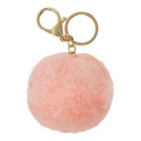Porte-clés peluche boule--Rose-Draeger Paris