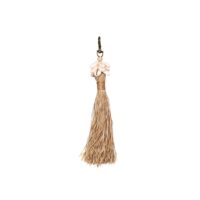 Porte-clés raphia et coquillage marron 3x3x20cm-Coquillage-Beige-Bazar Bizar