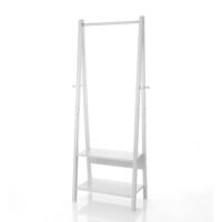 Porte-manteau effet bois blanc H180 L66 P39-Bois-Blanc-ORESTELUCHETTA