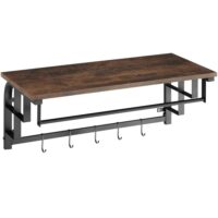 Porte-manteau style industriel en panneau de fibres bois foncé-Bois-Marron-Tectake