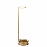 Porte parapluie avec base circulaire en métal doré h75cm-Métal-Doré-Calicosy
