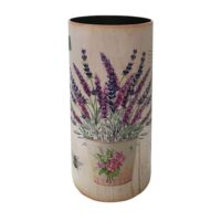 Porte parapluie rond en toile vois lavande violet beige et vert--Beige-Mobili Rebecca