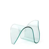 Porte-revues en verre l62 cm vague transparent / cristal-Verre-Transparent-Amadeus