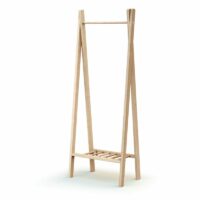 Porte vêtement enfant en bois hêtre brut 50 x 30 x 130 cm-Bois-Marron-AT4