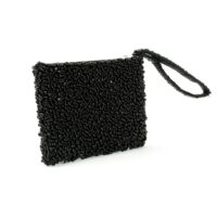 Portefeuille en perles de couleur noire 14 x 10 x 2 cm--Noir-Bazar Bizar