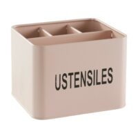 Pot à couverts 4 compartiments métal  18x15cm rose-Métal-Rose-Utility