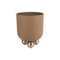 Pot à fleurs métal brun 26x26x32cm-Métal-Marron-Present Time