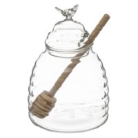 Pot à miel verre et cuillère bois de chêne-Verre-Transparent-Five Simply smart