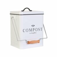 Poubelle de cuisine à compost vintage 5 litres--Blanc-Cook Concept
