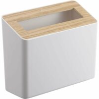 Poubelle de table en résine et bois trash-Bois-Blanc-Yamazaki