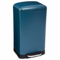 Poubelle en métal bac amovible 30 l bleu 30 L-Métal-Bleu-Home Maison