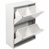 Poubelle en métal blanc 60x25x93h cm-Métal-Blanc-Dmora