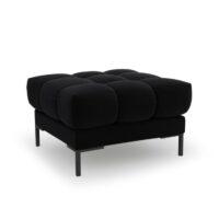 Pouf 1 place en tissu velours noir-Tissu-Noir-Micadoni Home
