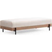 Pouf 2 places en tissu beige-Tissu-Beige-Homifab