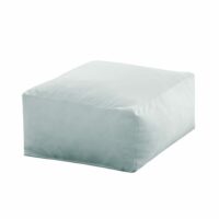 Pouf carré 50x50 cm en velours bleu-Velours-Bleu-SACASA