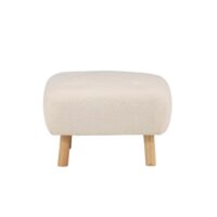 Pouf carré 60x60cm en tissu bouclé blanc SAMMY blanc 60x60x28cm-Tissu-Marron-ebuy24
