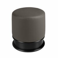 Pouf contemporain en similicuir gris foncé pour votre salon--Gris-Angel Cerda