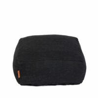 Pouf coton noir 60x60x25cm-Coton-Noir-Bazar Bizar