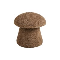 Pouf décoratif en tissu bouclette-Tissu-Marron-House Nordic