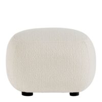 Pouf en bouclette - crème--Blanc-Blanc d’Ivoire