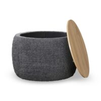 Pouf en effet peau de mouton--Gris-MOBILIER DECO 