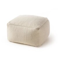 Pouf en laine fait main blanc 55x55x30--Blanc-Benuta