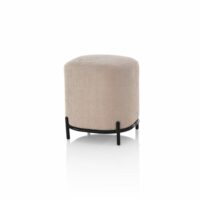 Pouf en métal et tissu rose-Métal-Rose-AQA DESIGN