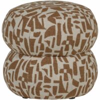 Pouf en polyester et lin marron-Lin-Marron-WOOOD