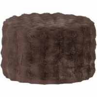 Pouf en tissu moelleux marron-Tissu-Marron-WOOOD